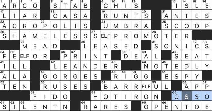 what awaits a tragic hero nyt crossword